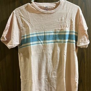 Pink t-shirt w/strips and front pocket